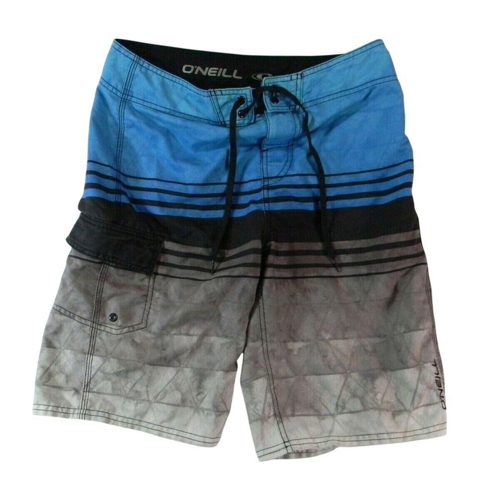 O'Neill Board Shorts Swim Trunks Mens 29 x 11 Blue Microfiber Cargo Pocket